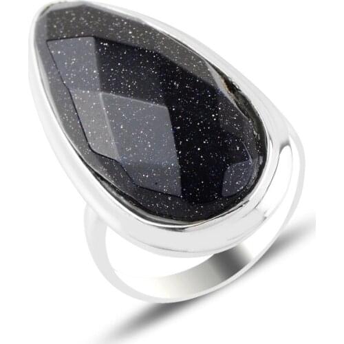 Silver 925 Sterling Blue Star Cubic Zirconia Ring