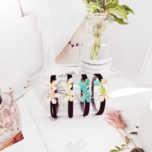 Stylish Woman Scrunchie Nylon Hair Rings Cat eye stone Hair Accessories Lovely Ponytail Hair Bands Ties Elastic Bands For Girl