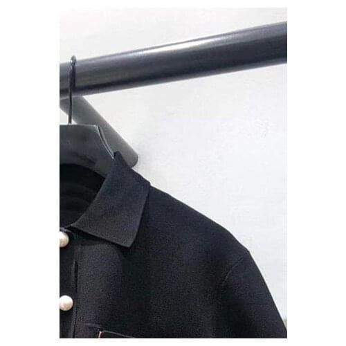 Preppy Style Women Knitted Short Sweater Ladies Pearl Buttons Knitwear Ladies Knit Short-sleeved Cardigan Top