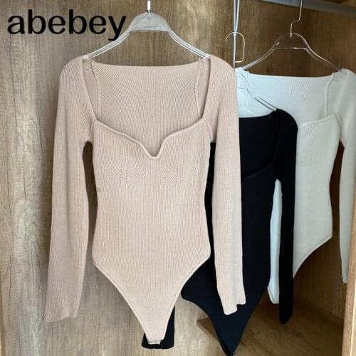 Autumn Winter Womens Sweater Sexy Low V-Neck Long Sleeve Red/Khaki/White Playsuit Female Elegant Knit Jumper Fashion New 2020