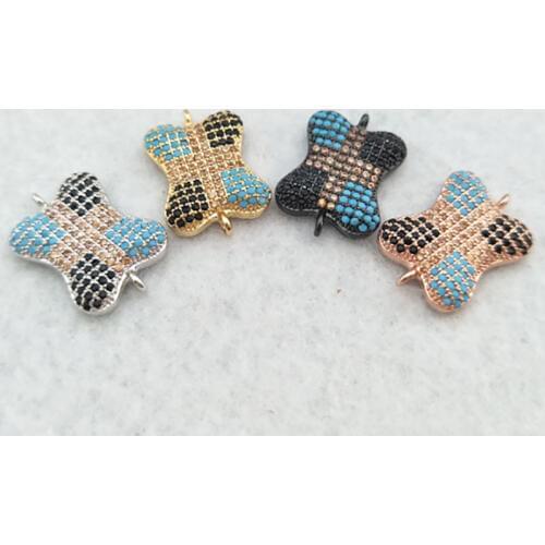 10 Pieces CZ zircon Micro Pave Connector,Double Bails Beads Charm,for DIY Bracelets Jewelry Finding CT388