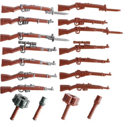 3 Style DIY WW2 Military Soldier Weapons Accessory Building Blocks German Soviet British Army Figure City Parts Bricks Toys Kids