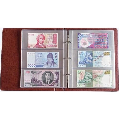 30pcs Pages Paper Money Album Currency Banknote Collection Book Storage Album Paper Money Postage Stamps Pocket Holder Book