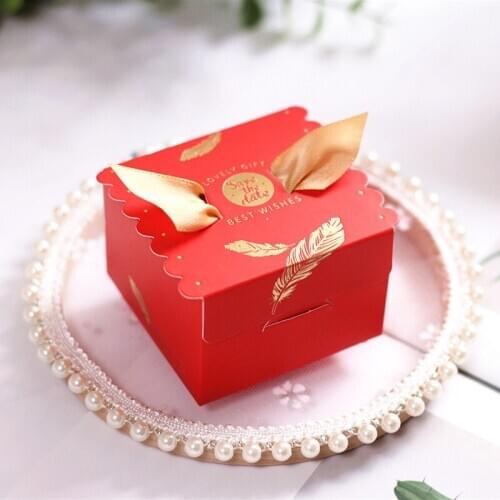 5PCS Square Candy Box Cute Packaging Boxes Wedding Souvenir Paperboard Box for Party Decoration Packaging Gift Bag