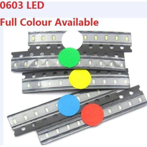 5 colors * 20pcs=100pcs 0603 0805 1206 3528(1210) 5050 LED Kit Assortment SMD LED Diode Kit Red Yellow Blue Green White