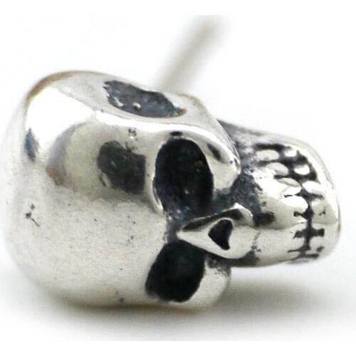 925 Sterling Silver Skull Skeleton Post Stud Single Earring Men Women A1531