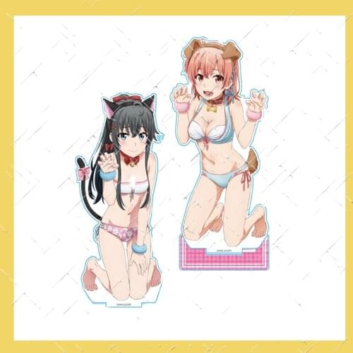 Anime My Teen Romantic Comedy SNAFU Yukinoshita Yukino Yuigahama Yui Bikini Series Acrylic Figure Stand Display Model Tabletop