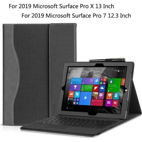 Tablet Case For 2019 Microsoft Surface Pro X 13" Stand PU Leather Laptop Cover For Surface Pro 7 12.3 Inch New Laptop Bag Gifts