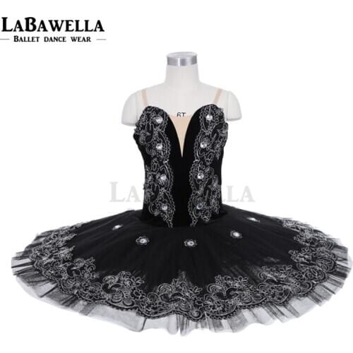 Black Flower Swan Ballerina Clssical Tutu Pancake Sleeping Beauty Ballet Professional Tutu JY005B
