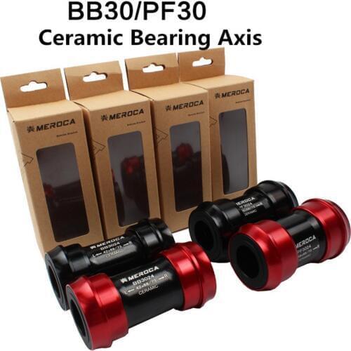 MEROCA BB30 PF30 Ceramic Bearing Axis Axle Press in Bottom Bracket Turn For SHIMANO Crankset Chainwheel 24mm 22mm Bicycle Part