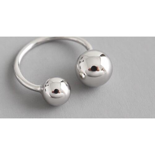100% 925 sterling silver double ball rings for women accessories bague femme, fashion joint ring gift jewelry anillos mujer