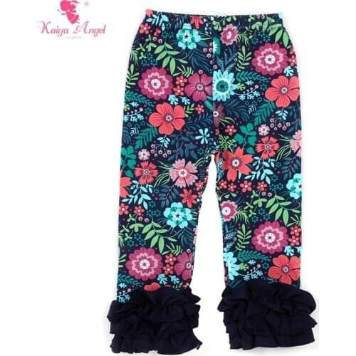 Kaiya leggings girls printed pants legs baby autumn and winter, cotton long frill pants fashion leggings, optional style