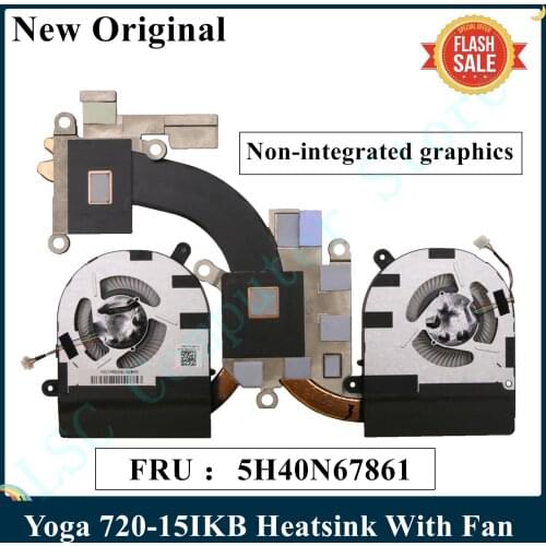 LSC NEW Original For Lenovo Yoga 720-15IKB Laptop CPU GPU Cooling Fans Heatsink 5H40N67861 100% Tested Fast Ship
