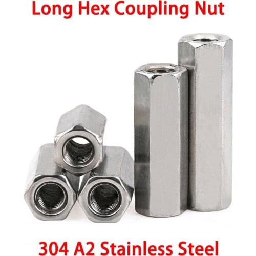 M2M2.5M3M4 M5 M6 304 Stainless Steel Long Nut Hex Female Standoff Pillar Stud Board Hexagon Computer PCB Motherboard Spacer Bolt