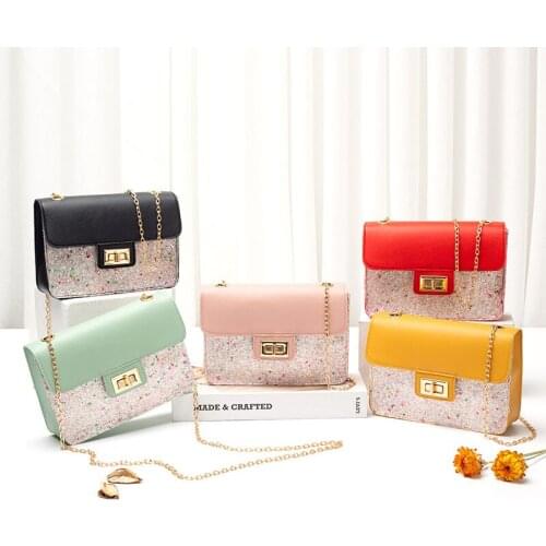 Fashion Sequined Patchwork Handbags Cute Money Girl Purse PU Leather Female Designer Luxury Forever Young Shoulder Bag