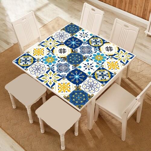 10/15/20cm Colorful Floral Pattern Tiles Sticker Bathroom Kitchen Tables Decor Peel & Stick Waterproof Matte Surface Wallpaper