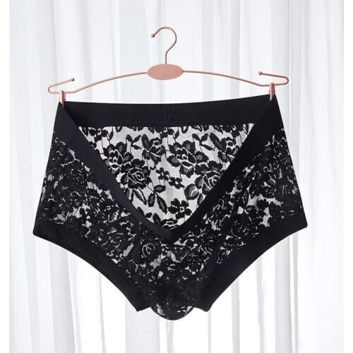 Underwear Mens Boxers Fashion Mens Boxershorts Male Panties See Through Breathable Sexy Clothes Underwear Lace Underpants