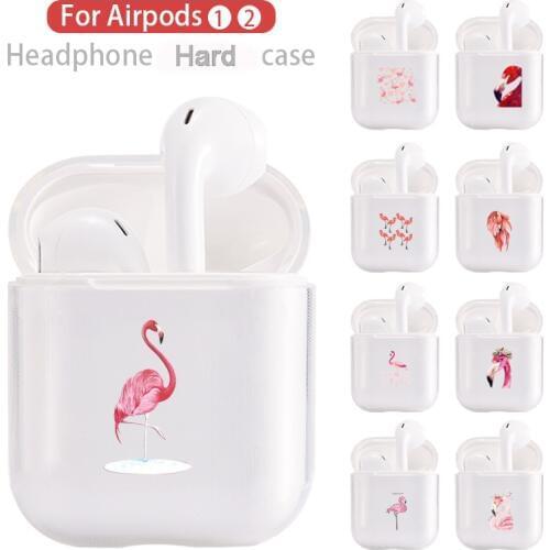 LAUGH LIFE Clear Cute Cartoon Flamingo For Apple Airpods 1/2 Case Cover Transparent Soft Luxury Earphone Case For Airpods Cases