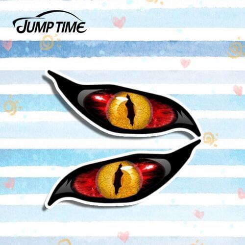 Jump Time 13cm x5cm 1 Set Yellow Red Evil Eye Zombie Vinyl Decal Sticker Car Styling Car Sticker Window Waterproof Car Accessory