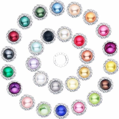 Flatback Rhinestone button 20mm high quality pearl embellishment decoration accessories for girl hair 100PCS/Lot(BTN-5305)