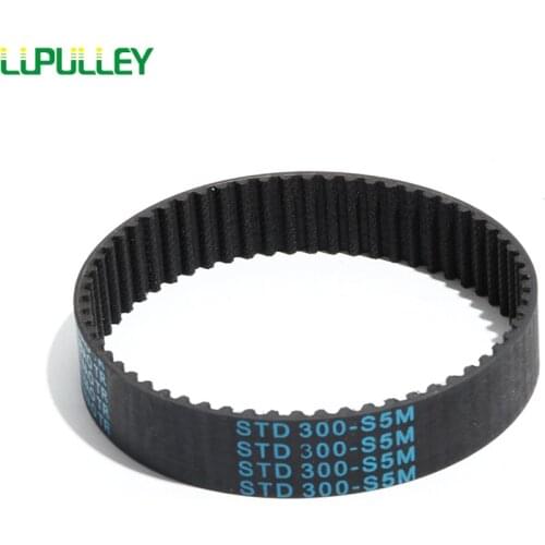 LUPULLEY S5M Timing Belt Closed Loop Black Rubber Toothed Belt 5mm Pitch Width 15/20/25mm Length 180/195/225/250/255/260/275/280