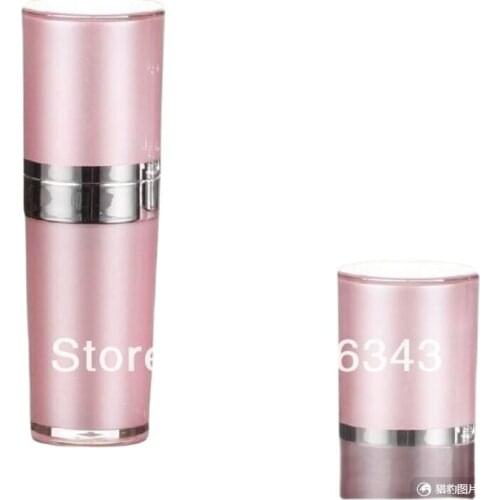15ml Pink Acrylic cone-shape press pump lotion.emusion bottle with silver pump ,press pump bottle ,Cosmetic bottle