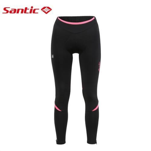 Santic 2021 Winter Women Cycling Fleece Pants 4D Cushion Pad Reflective Bike bicicleta Thermal Pants Cycling pants ciclismo