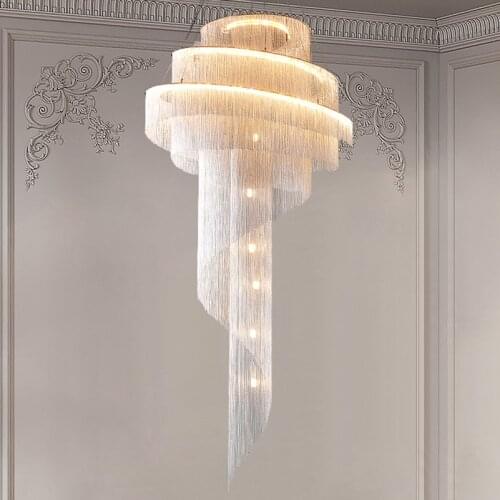 GPD modern chandelier for home stair indoor lighting luxury chandeliers home decoration chrome double led light fixtures люстра