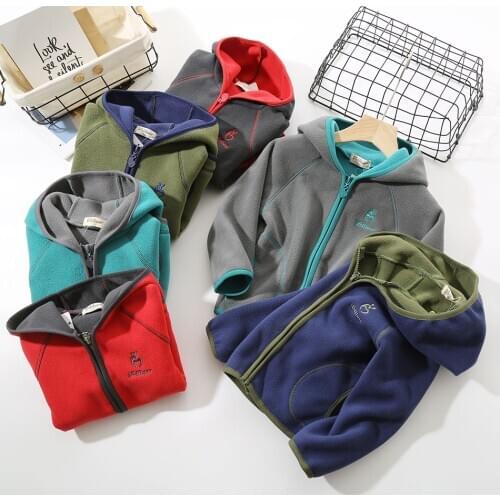 Girls Boys Thick Sport Jacket Outwear Clothing Fashion Autumn Spring Kids Hooded Zipper Soft Velvet Jacket Warm Casual Coat