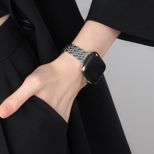 Slim Metal Bracelet Band For Apple Watch SE 6 Strap 40mm 44mm Stainless Steel Watchbands For Applewatch 3 42mm 38mm iWatch 5 4