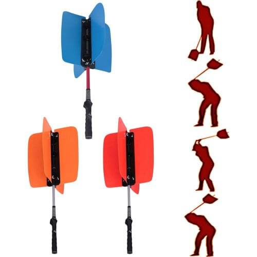 V Shape Practical Power Swing Fan Golf Club Swing Trainer Golf Practice Pinwheels Swing Aid Power Resistance Training Aids