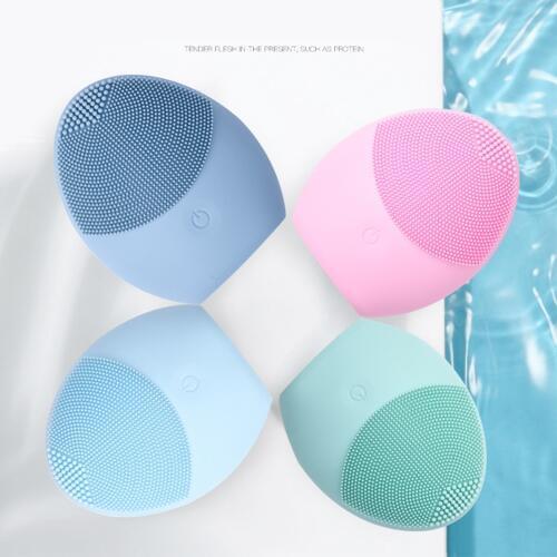 Waterproof Facial Cleansing Brush Sonic Vibration Face Cleaner Silicone Deep Pore Cleaning USB Electric Massage Soft