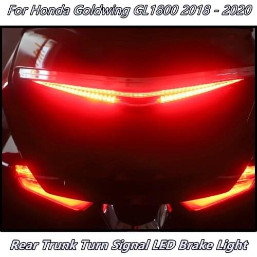 For Honda Goldwing GL1800 rear brake light turn signal 2018-2021 NEW Motorcycle ABS Trunk Spoiler LED Red Rear Brake Light Turn