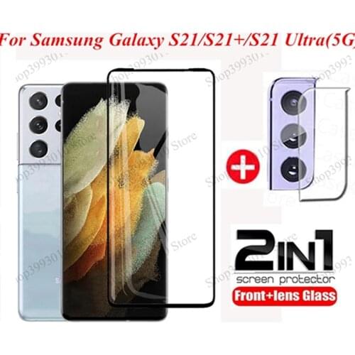 2in1 Tempered Glass For Samsung Galaxy S21 Ultra 5G Lens Screen Protector for Samsung S21 Plus S 21 S21Ultra 5G film glass