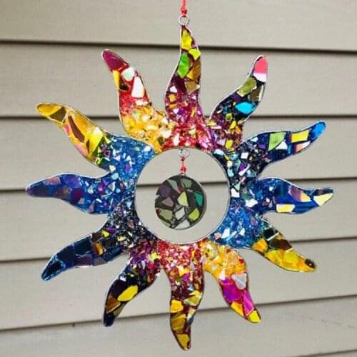 Sun Home Garden Courtyard Decoration Rainbow Sun Pendant Outdoor Home Hanging Pendent Craft Window Decorative Gifts