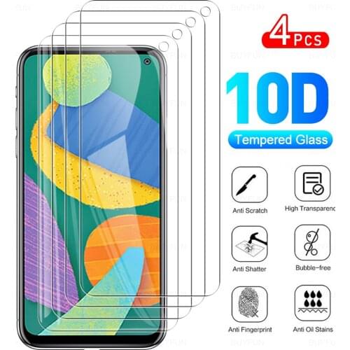 4Pcs Full Cover Protective Glass For Samsung Galaxy F52 5G Glasses Screen Protector Film For Sansung Sumsung Samsong F 52 6.6"