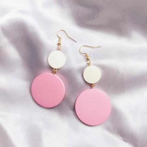 2020 Fashion Womens Wooden Earrings Long Style Personality Geometric Round Earrings Women Jewelry Gifts