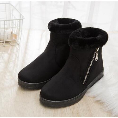 Womens Snow Boots Non-slip Thick Warm Ankle Boots Women Fashion Middle-aged Mothers Winter Cottonb Redheaven Brand