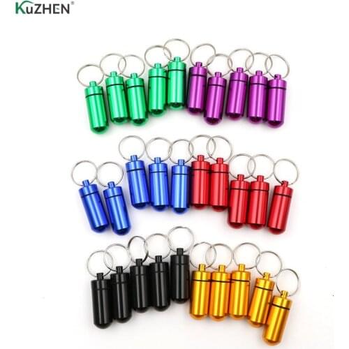 1/5pcs Pillbox Keychain Pill Box WaterProof Aluminum Drug Pill Cases Bottle Holder Container For Medicines Hot Sale