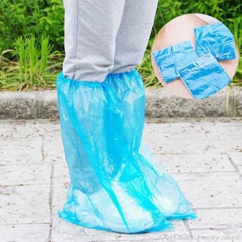 1Pair Durable Waterproof Thick Plastic Disposable Rain Shoe Covers High-Top Boot M10 21 Dropshipping