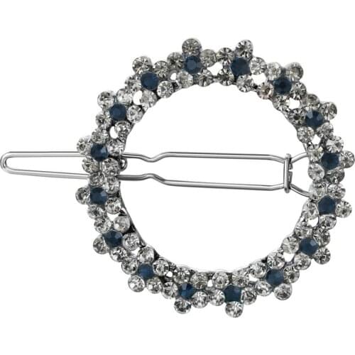 1pc Round Circle Rhinestone Hair Clip for Women Elegant Geometric Hairgrip Hair Barrette Hairpins Headwear Hair Accessories