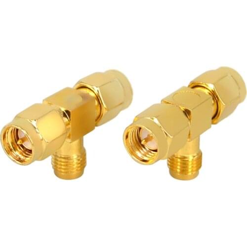 10 Pieces RF Coaxial Coax Adapter SMA Female to Two SMA male Triple T RF Adapter Connector 3 way