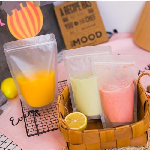 1000pcs 400ml/500ml/600ml Frosted Beverage Bag Food Pouch Packaging Plastic Bags Zip Lock Self-sealed Drinking Bag SN2085