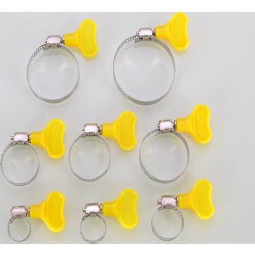 50 pcs/lot Stainless Steel Hose Clamps Pipe Clips with plastic handle dia Cooker Hood for Water Pipe / Gas Pipe