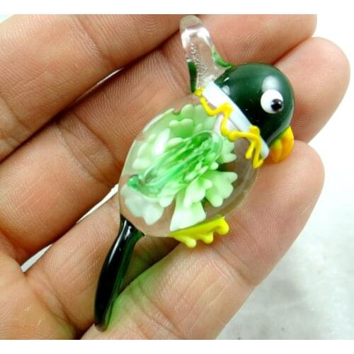 54*27MM Multi-Color Liuli Coloured Glaze Glass bird Pendant necklace LOOSE BEADS P65