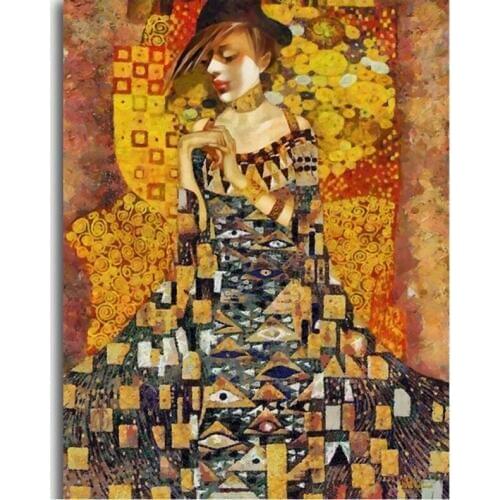 5D Diy Diamond Painting Cross Stitch Gustav Klimt Diamond Embroidery Full Square Mosaic Rhinestones Wedding Decoration WG1334