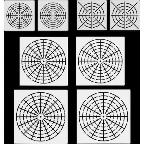 8PCS Reusable Mylar Mandala Dotting Painting Stencils Templates Tools for DIY Craft Furniture Wood Canvas Rocks Fabric Wall Art