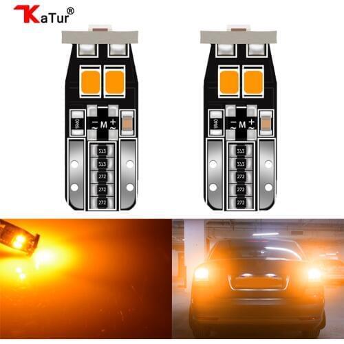 2x Canbus T10 Orange Led Car Light Canbus W5W t10 Led 168 194 3030SMD White Door Step License Plate Lights Bulbs Universal Cars