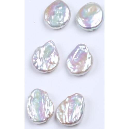 16mm Coin Shape Reborn pearl Wholesale Paired loose freshwater pearl Beads