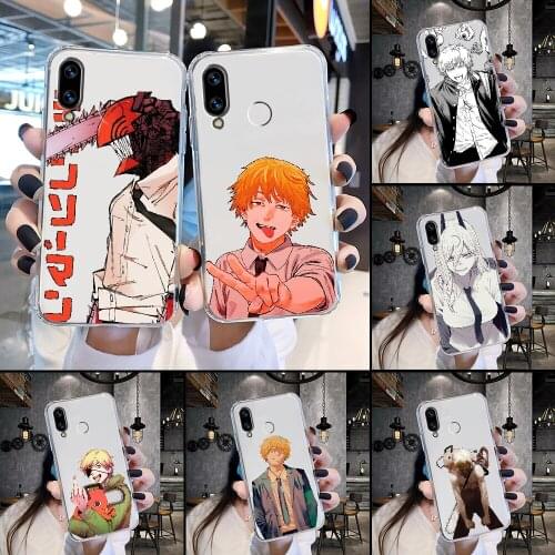Anime Chainsaw Man Phone Case Transparent For Huawei Honor 6 7 8 9 10 10i 20 A C X Lite Pro Play transparent luxury back soft